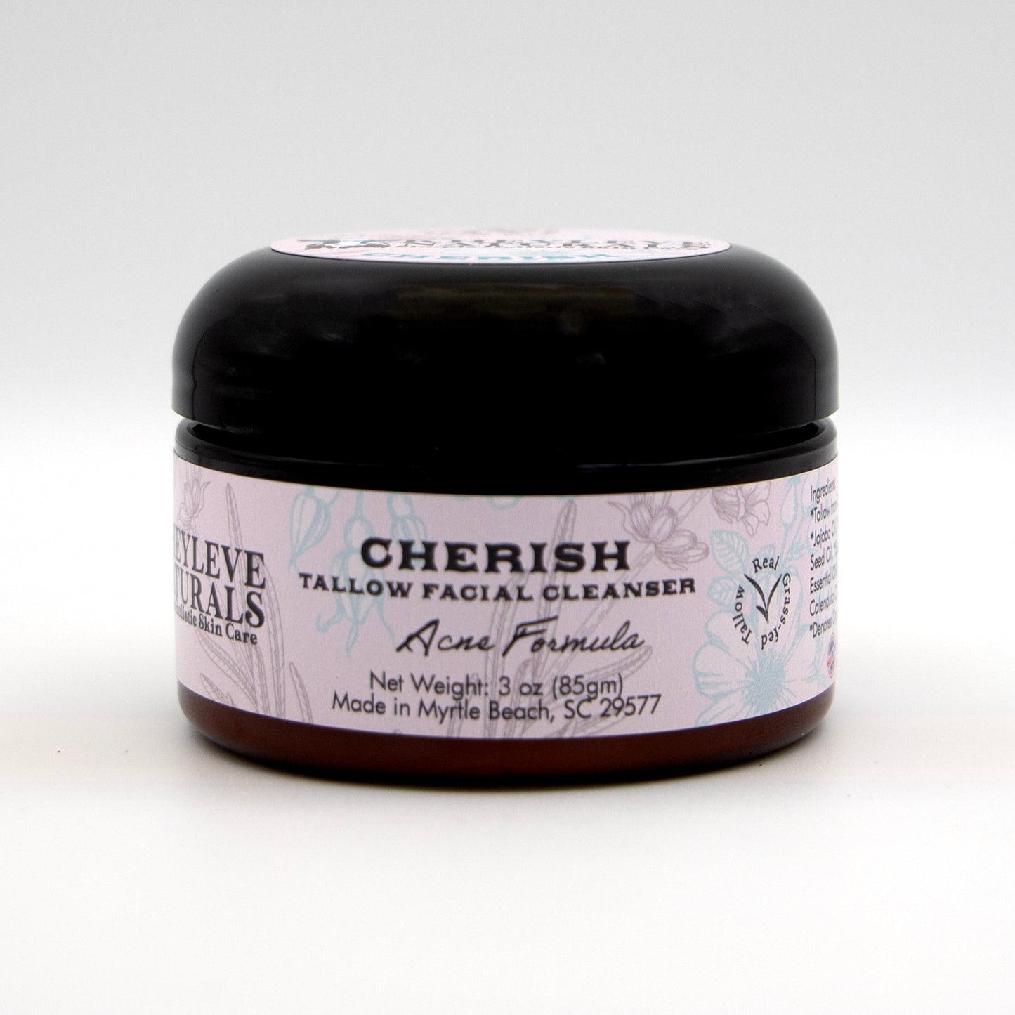 Cherish Acne Formula Cleanser is a perfect blend of Tallow, organic ingredients and essential oils to help balance acne prone skin.