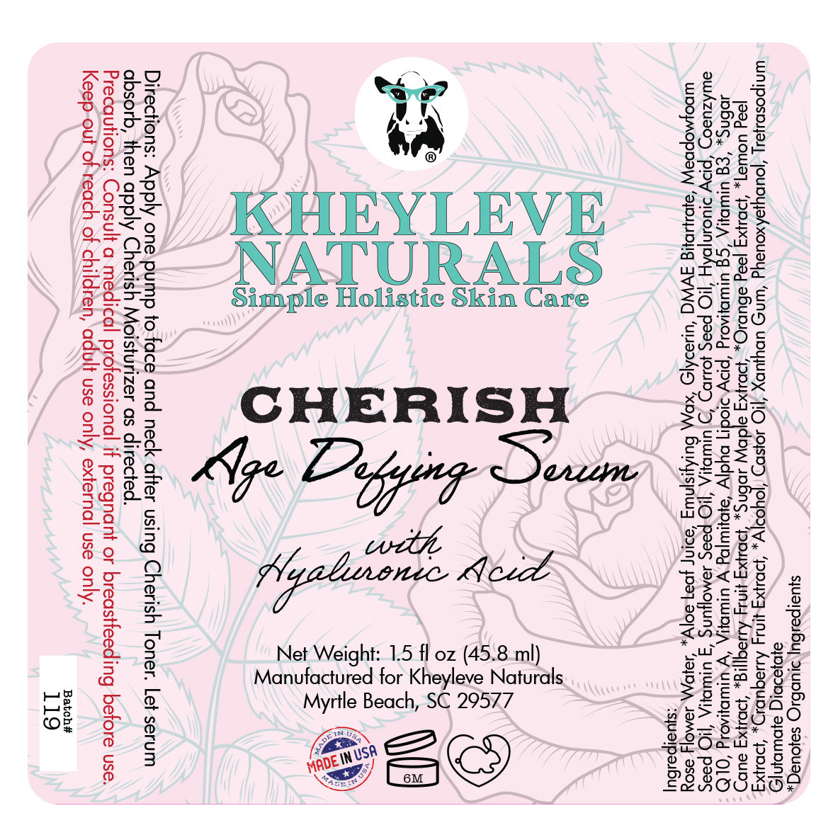 Cherish Age Defying Serum with Hyaluronic Acid