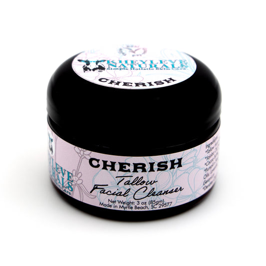 Cherish Cleanser is an OCM (oil cleansing method) cleanser tallow based and gentle to use on all skin types.