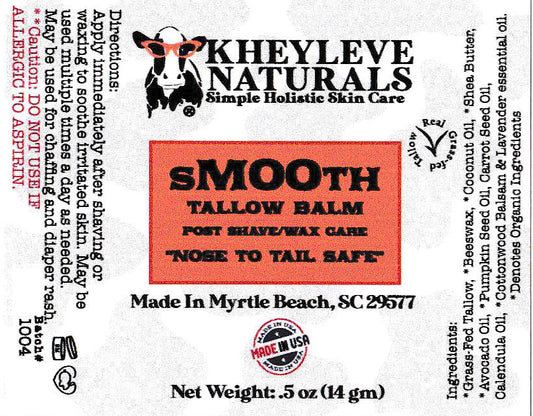 Product label showing sMOOth nose to tail safe ingredients and Made in USA badge