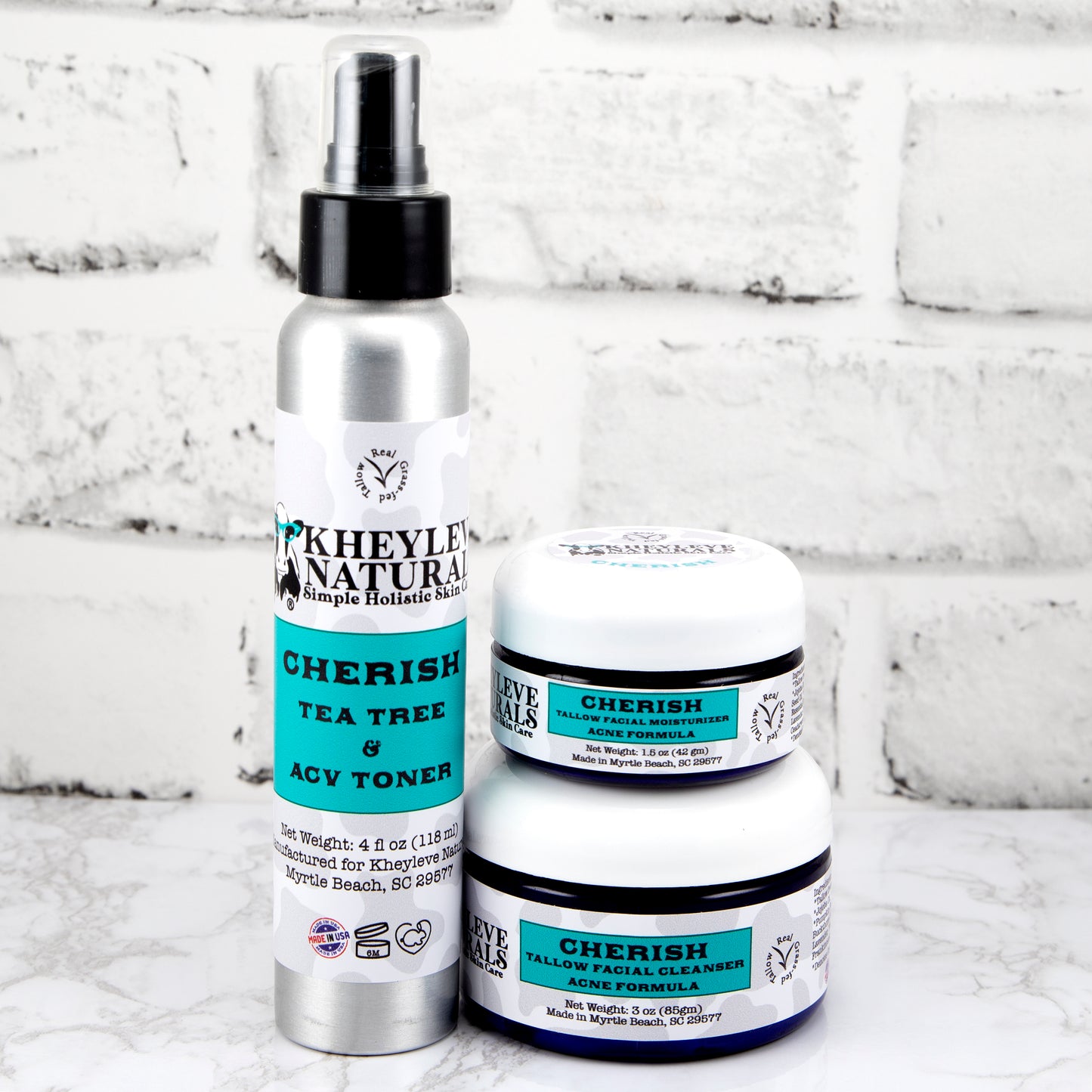 Cherish Acne Bundle- Cleanser, Moisturizer, and Toner