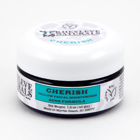 Cherish Acne Facial Moisturizer is made with organic ingredients - no chemicals or fragrances.