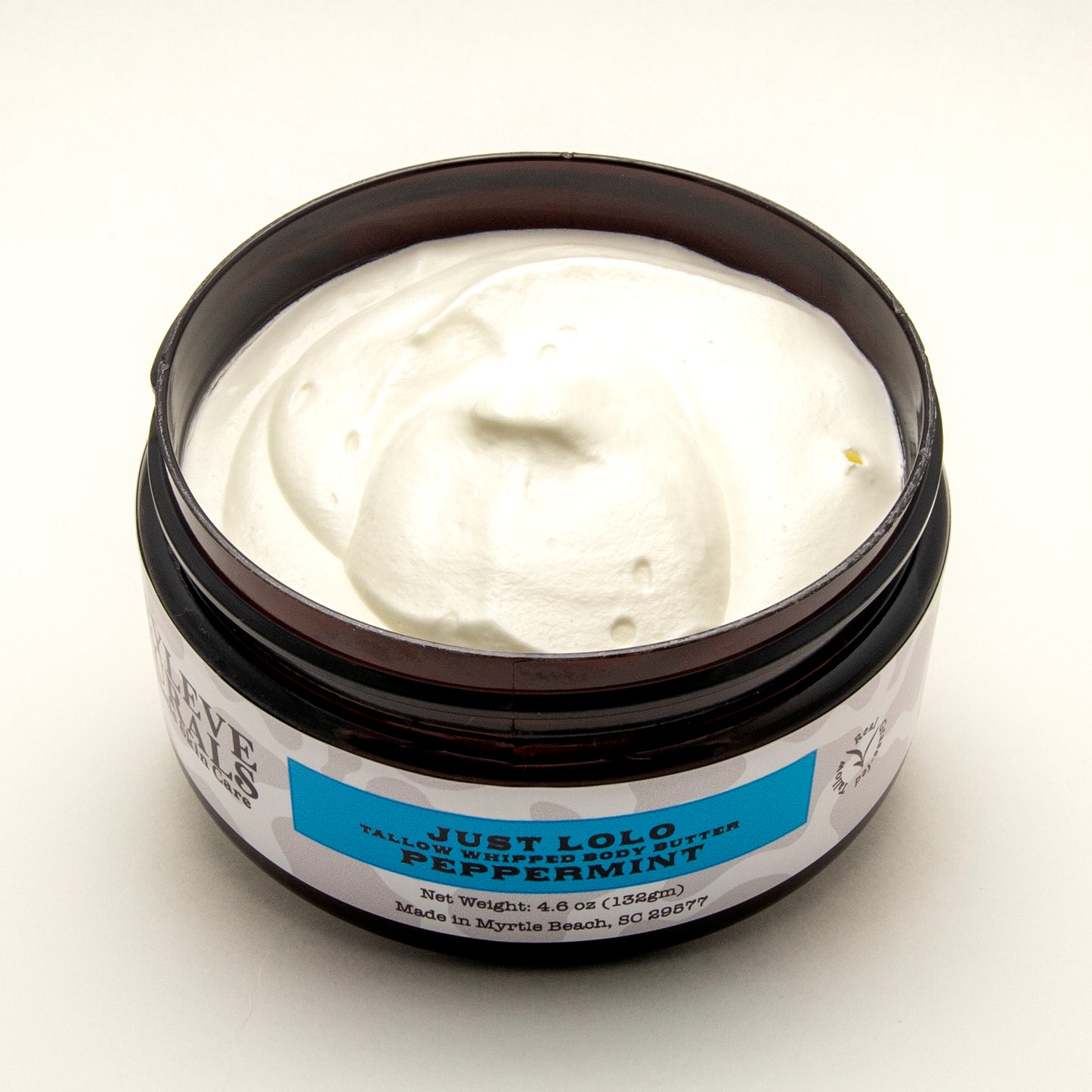 Invigorate your senses with this unique Peppermint Body Butter. Whipped with Peppermint Essential Oil, this Candy Cane in a jar will help you to get in the holiday spirit. The cocoa butter gives this Lolo a slight chocolate scent, and the Peppermint Oil reminds us of holiday treats