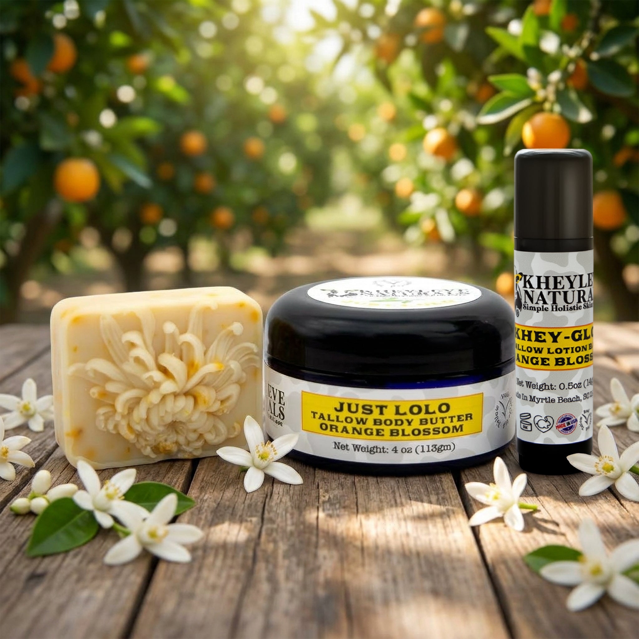 Orange trees and orange blossom flowers. Orange Blossom Just LoLo, Orange blossom lotion bar and a bar of soap
