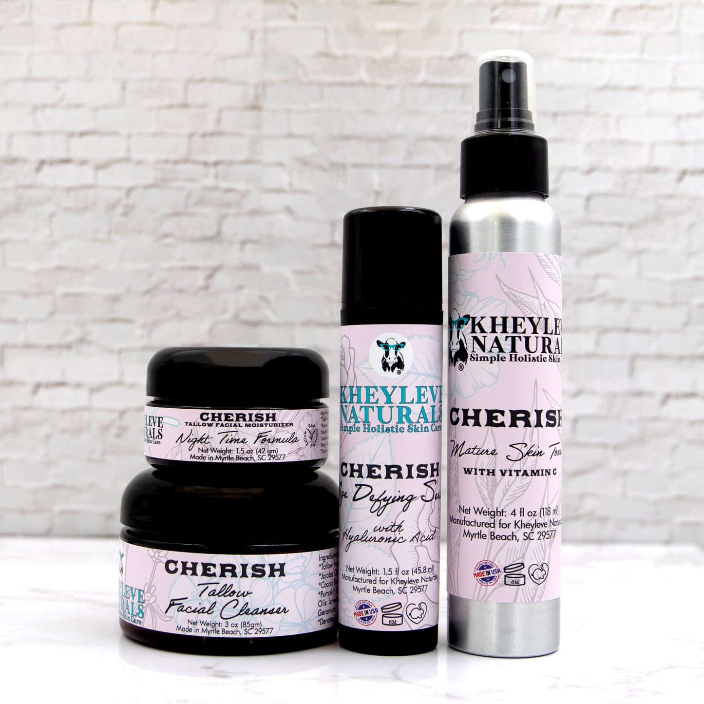 Cherish Mature Skin Bundle- Cleanser, Moisturizer, Toner and Serum