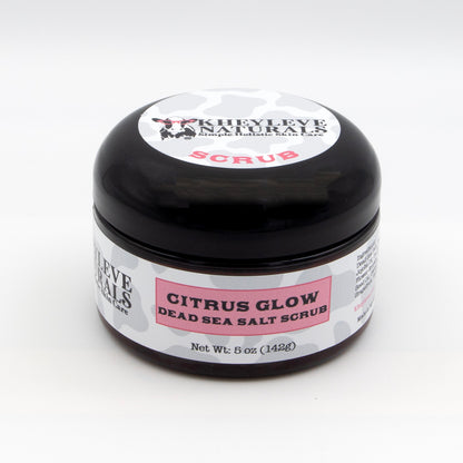 Our Citrus Glow Dead Sea Salt Scrub combines the mineral-rich power of Dead Sea salt with the uplifting energy of sweet orange, grapefruit, and a hint of cardamom.