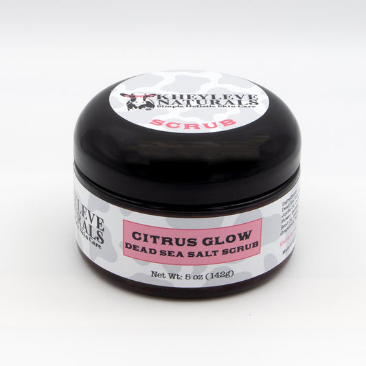 Our Citrus Glow Dead Sea Salt Scrub combines the mineral-rich power of Dead Sea salt with the uplifting energy of sweet orange, grapefruit, and a hint of cardamom.