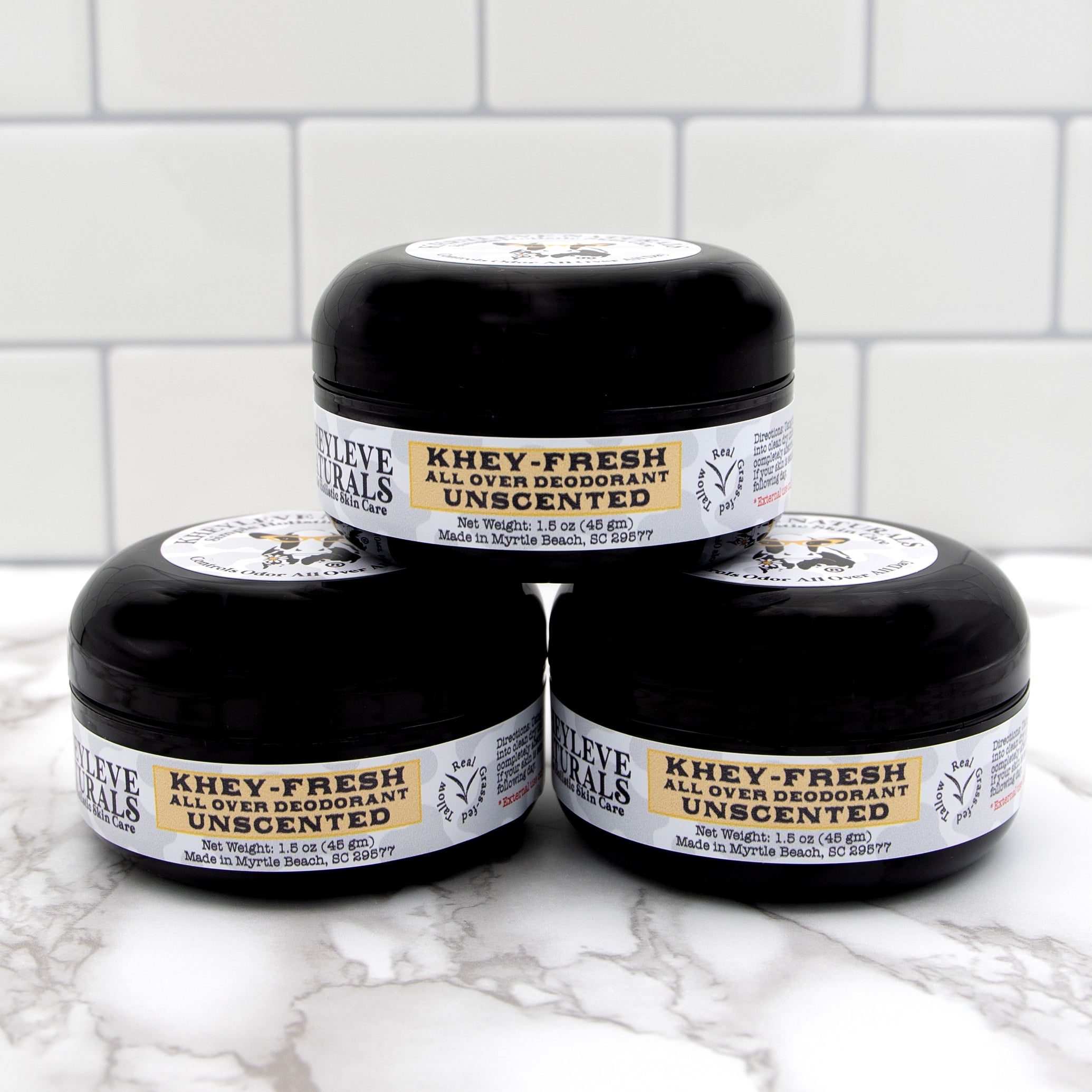 This natural deodorant is aluminum-free, paraben-free, phthalate-free, and baking soda free. Khey-Fresh is made from simple, clean ingredients that work.