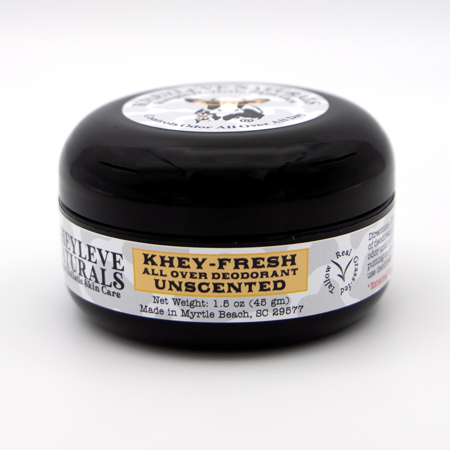 Khey-Fresh delivers all-day protection without the aluminum, parabens, or synthetic fragrances that irritate sensitive skin