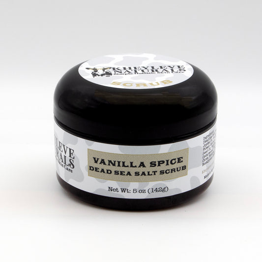 Our Vanilla Spice Dead Sea Salt Scrub is like a warm hug for your skin—rich vanilla with a hint of exotic cardamom that makes every shower feel like a luxurious retreat.
