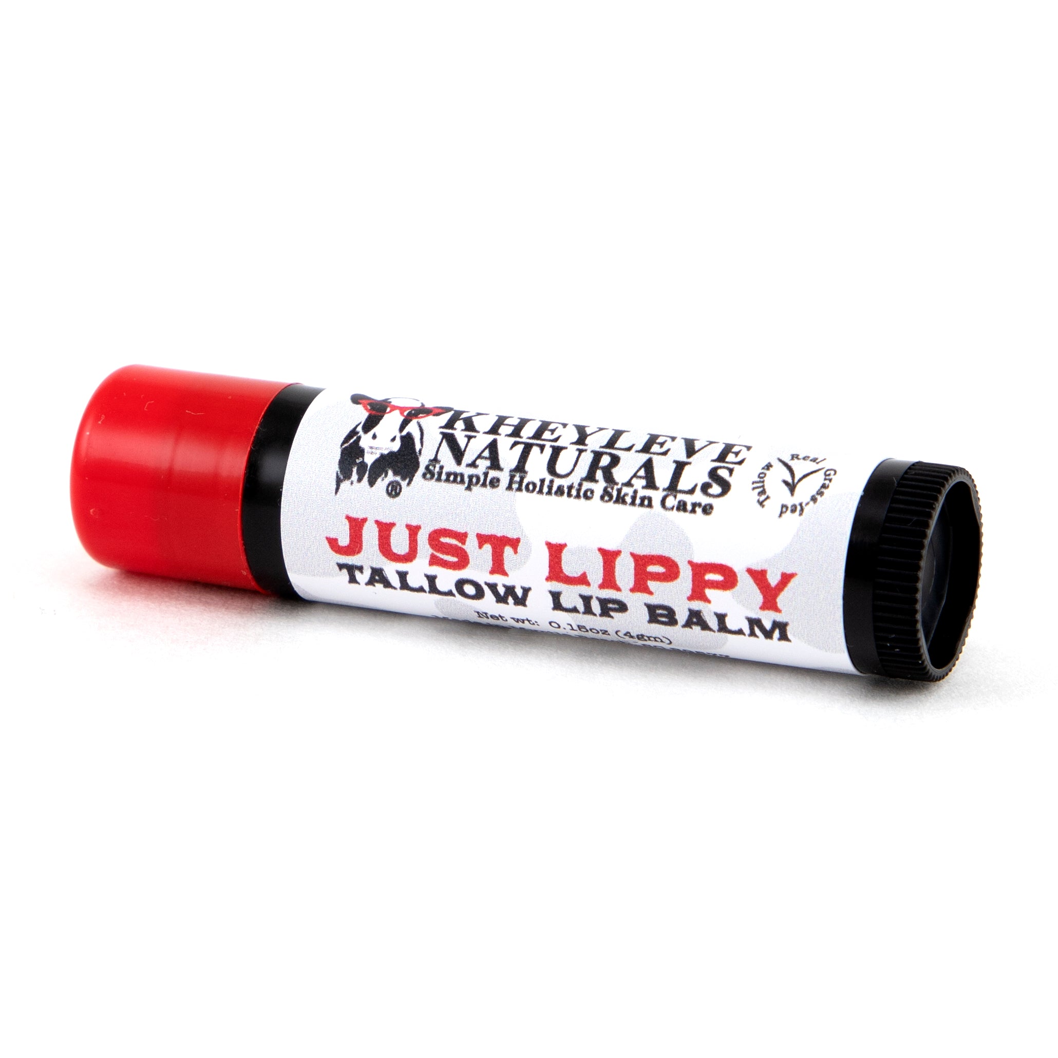 Just Lippy is Grass-fed tallow unscented lip balm, safe to use on all ages.