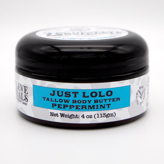Invigorate your senses with this unique Peppermint Body Butter. Whipped with Peppermint Essential Oil, this Candy Cane in a jar will help you to get in the holiday spirit. The cocoa butter gives this Lolo a slight chocolate scent, and the Peppermint Oil reminds us of holiday treats